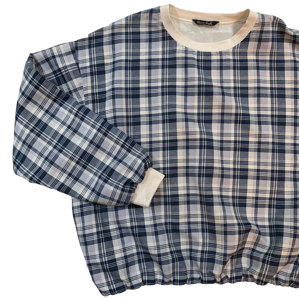 Vintage Guess Plaid Country Club Golf Pullover Size Large Unisex